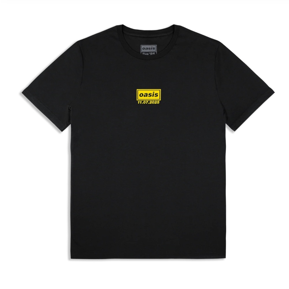 Oasis Live '25 Manchester Event T-Shirt Black w/ Yellow Graphic XL NWT